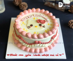 [2831] (90) Bánh kem phong cách cổ điển vẽ Mèo Kitty cho bé gái