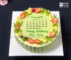 [022] Bánh kem Matcha Yogurt vẽ lịch – Món quà ý nghĩa cho sinh nhật & kỷ niệm