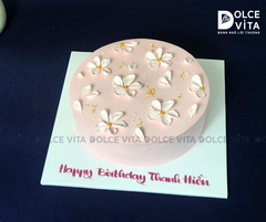 [625] Bánh sinh nhật hoa đào tone hồng pastel – Dịu dàng và ý nghĩa