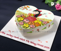 [1202] (100) Bánh sinh nhật vẽ hình mẹ – Quà tặng ý nghĩa