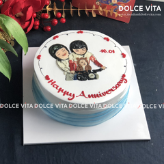 [496] (90) Bánh vẽ chibi gia đình hạnh phúc - dành tặng bạn đời