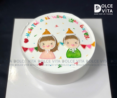 896 (50) Bánh vẽ bé trai và bé gái dễ thương [Liti]