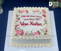 [0108] (90) Bánh hình vuông phong cách retro trang trí vẽ hoa
