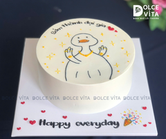 [2977 (40) Bánh kem vẽ người cô vịt phù bà giàu có