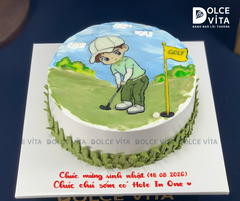 [3130] (100) Bánh Sinh Nhật Vẽ Sân Golf, Chân Dung Golfer Theo Yêu Cầu