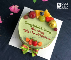 [20/10] Matcha Yogurt (Mousse matcha sữa chua) trang trí trái cây