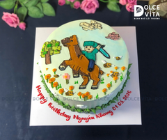 [2950] (85) Bánh Kem Vẽ Hình Steve Trong Minecraft – Món Quà Đặc Biệt Dành Cho Fan Minecraft