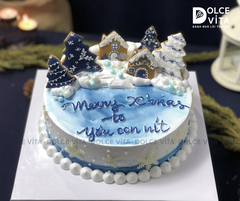 TD026 (70 - 100 - 140) Bánh giáng sinh gợi nhớ về thị trấn mùa đông bằng trang trí bánh quy gừng