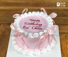 [1739] Bánh kem mini (bento) trang trí nơ tone hồng