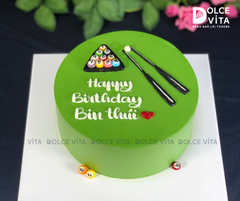 [1505] (70) Bánh Kem Vẽ Cây Cơ – Món Quà Dành Cho Người Yêu Môn Bi-a/ Billards