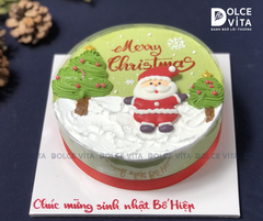 N605 (15-25-40-60) Christmas cake - Bánh Noel/giáng sinh Matcha Yogurt Mousse trang trí ông già noel, cây thông