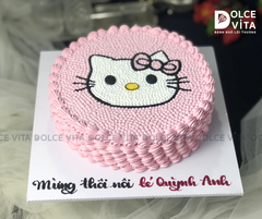 509 (90) Bánh vẽ mèo Kitty tone hồng