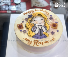 [3055] (100) Bánh vẽ công chúa Rapunzel theo yêu cầu – ngọt ngào và đầy màu sắc cổ tích