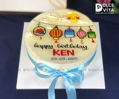 [1966] (60) Bánh kem vẽ lồng đèn trung thu màu sắc