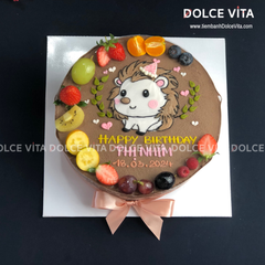 010 (60) Chocolate mousse vẽ hình nhím con xinh xắn