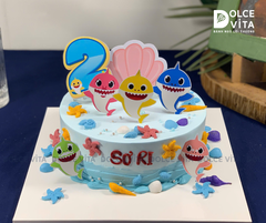 [2090] (100) Bánh chủ đề Đại dương - Baby shark