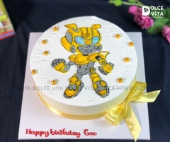 [759] (80) Bánh kem vẽ robot Bumblebee – Món quà cho fan Transformers