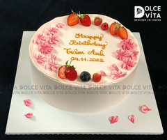941 Berry Cake trang trí tone hồng