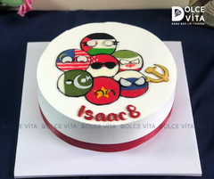 [3005] (180) Bánh Sinh Nhật Vẽ Các Nước Phong Cách Countryballs