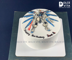 [3204] (100) Bánh Sinh Nhật Vẽ Gundam, Robot Cơ Giáp Sắc Nét