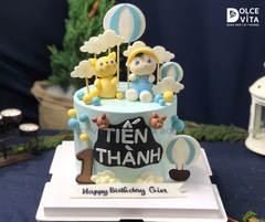 [1687] (450) Bánh tạo hình chủ đề khinh khí cầu cho sinh nhật đầu đời của bé