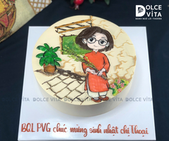 [2885] (120) Bánh vẽ chibi (phác họa theo hình chụp) quà tặng đặc biệt cho phái nữ