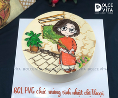 [2885] (120) Bánh vẽ chibi (phác họa theo hình chụp) quà tặng đặc biệt cho phái nữ