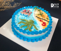 [1853] (M120) Bánh kem chủ đề Đại dương - Bạch tuộc