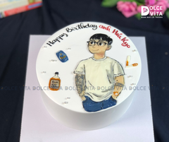 [1814] (90) Bánh kem phác thảo chân dung - Món quà sinh nhật cho Nam giới độc đáo