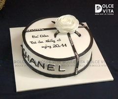 [1809] (70) Bánh kem mô phỏng hình hộp quà thương hiệu Chanel - Tối giản, sang trọng