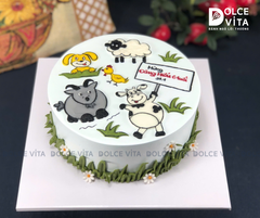 [3115] (100) Bánh kem chủ đề nông trại – Mang giai điệu "Old MacDonald Had a Farm" vào tiệc sinh nhật của bé