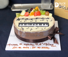 836 (20) Chocolate mousse vẽ hình đàn piano, nốt nhạc