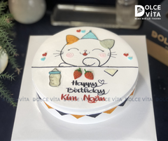 [2111] (50) Bánh vẽ hình chú mèo đáng yêu tặng bé gái