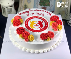 [2099] (120) Bánh in hình, trang trí hoa kem chủ đề Ngày Hiến chương Nhà giáo Việt Nam (20/11)