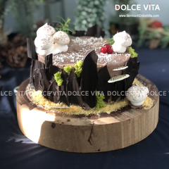 G002 (60-80-100-130) Bánh Gốc cây Chocolate mousse (Christmas cake/Bánh Noel/giáng sinh)