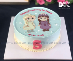 [2114] (130) Bánh vẽ Elsa, Anna (Frozen) cho sinh nhật bé gái