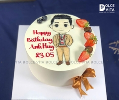 [1820] (90) Bánh kem phác thảo chân dung - Món quà sinh nhật cho bạn nam, đồng nghiệp độc đáo