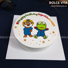 [059] (120) Bánh kem vẽ chim cánh cụt Pororo & Khủng long Crong