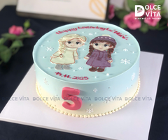 [2114] (130) Bánh vẽ Elsa, Anna (Frozen) cho sinh nhật bé gái