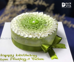 [1194] Bánh trà xanh Matcha Yogurt trang trí cánh hoa  (20-40-60-80)