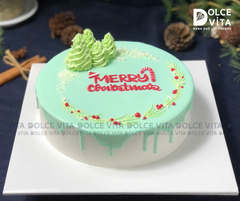 TD006 (30) Bánh giáng sinh/ Noel/ Christmas phủ ganache xanh mint