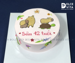 475 (80) Bánh sinh nhật Capybara – Bánh vẽ hình theo yêu cầu
