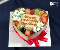 HS006 Tiramisu trái tim trang trí hoa kem