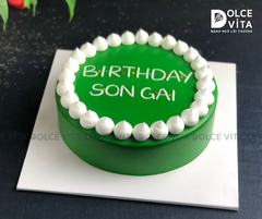 687 Bánh tối giản tone màu xanh lá đậm