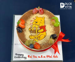 [3145] (90) Bánh Kem Vẽ Gấu Pooh (Winnie The Pooh) Dễ Thương Cho Bé