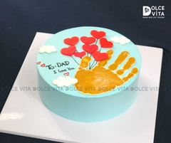 [1468] (70) Bánh kem vẽ bàn tay dành cho Sinh nhật, Ngày của Cha