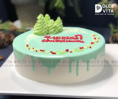 TD006 (30) Bánh giáng sinh/ Noel/ Christmas phủ ganache xanh mint