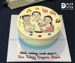 [496] (90) Bánh vẽ chibi gia đình hạnh phúc - dành tặng bạn đời