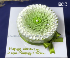 [1194] Bánh trà xanh Matcha Yogurt trang trí cánh hoa  (20-40-60-80)