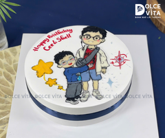 [3112] (100) Bánh vẽ anh em dễ thương cho sinh nhật chung